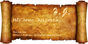 Hübner Julietta névjegykártya